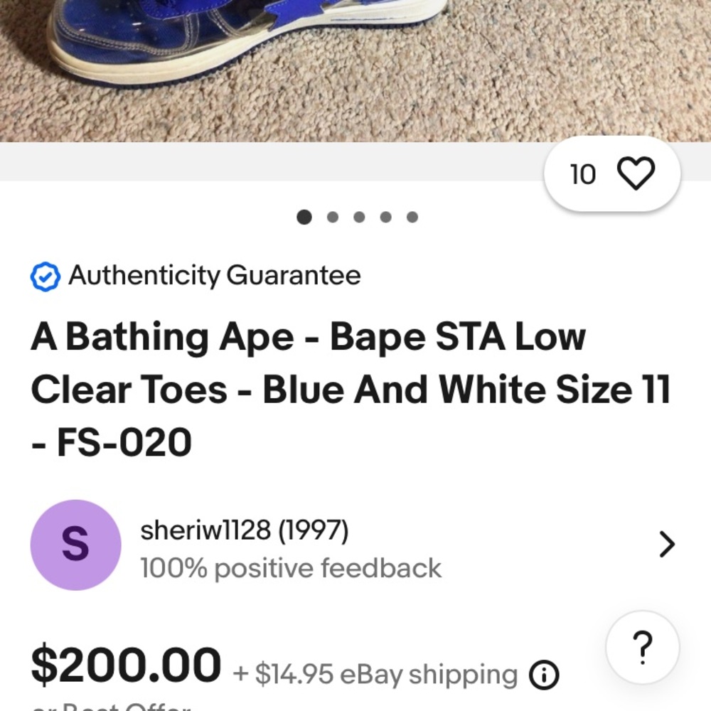 Bape Blue Patent Leather Sneakers - Picture 6 of 6